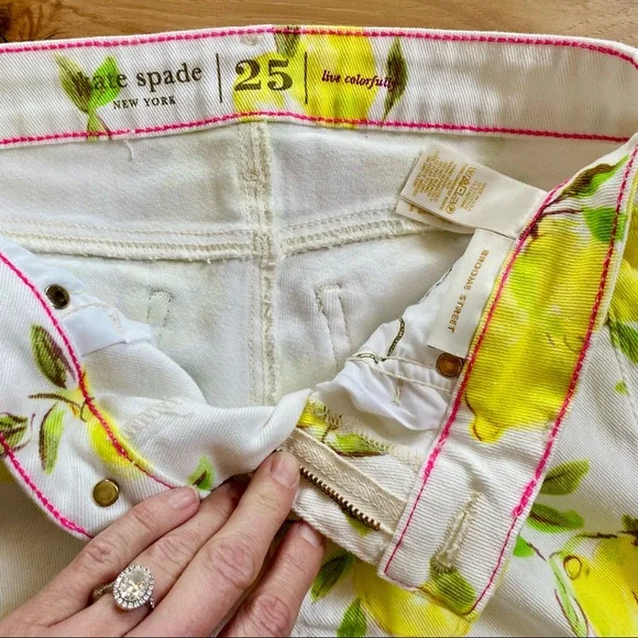 Kate Spade Brooke Street Capri Lemon Pants EUC - Picture 12 of 16